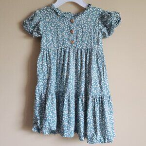Wonder Nation Toddler Girl Short Sleeve Woven Dress Size 18 Months